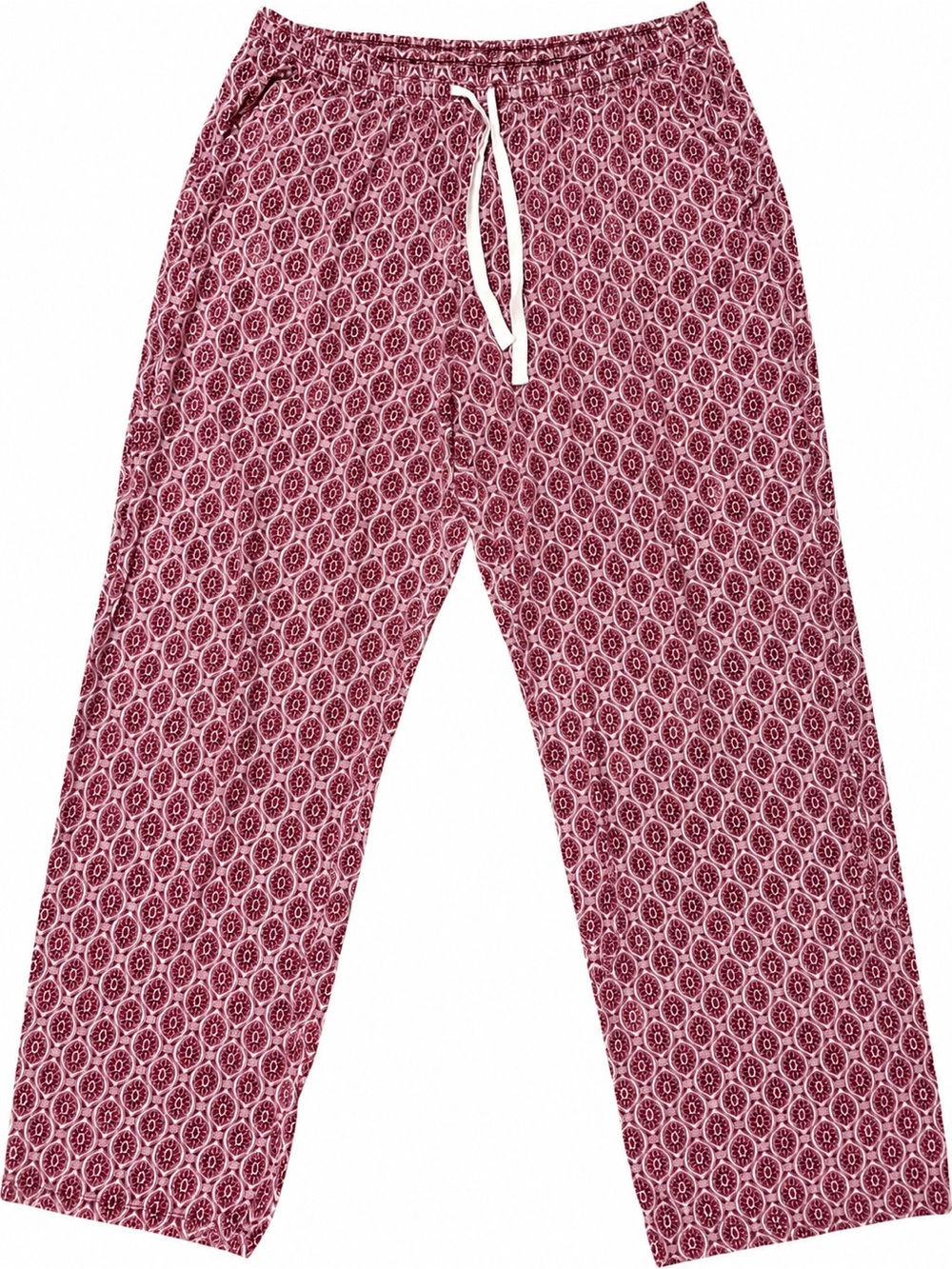 Liz Claiborne Burgundy Geometric Cotton Pajama Pants Womens L